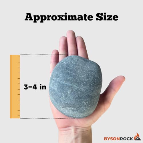 Natural Gray Button Beach Pebbles, 3–4 Inch, 10 lbs Decorative Landscaping Stones for Garden, Planters, Pathways, Aquariums & Painting - color: Gray/Black, size: 3-4 Inch, 10 lbs
