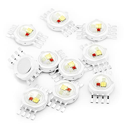 CHANZON 10 pcs High Power Led Chip 4 x 3W RGBW 8 pins | (600mA for Each Color 4 Watt) Multicolor Super Bright Intensity SMD COB Light Emitter Component Diode Bulb Beads DIY Lighting - color: V) Rgbw (8pins)