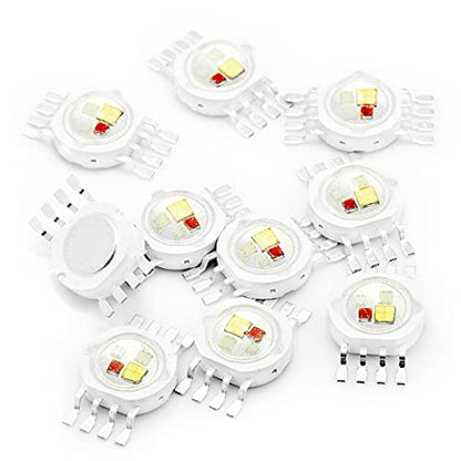 CHANZON 10 pcs High Power Led Chip 4 x 3W RGBW 8 pins | (600mA for Each Color 4 Watt) Multicolor Super Bright Intensity SMD COB Light Emitter Component Diode Bulb Beads DIY Lighting - color: V) Rgbw (8pins)