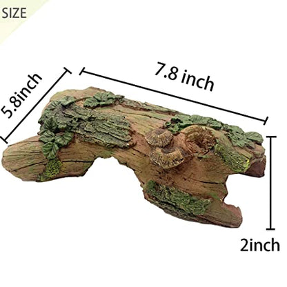Resin Reptiles Hollow Tree Trunk Habitat Decor Reptile Log Hides Caves Bearded Dragon Hideout Cave Bark Habitats Decoration Gecko Hut for Lizard Chameleon Crested Gecko Snake Spider (3Pcs)