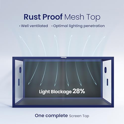 120 Gallon Reptile Tank for Bearded Dragon, Snake, Adult Reptile | Optimal Ventilation & Light Penetration by Rust Proof Mesh Top, Easy Assembly within 6 Steps with Clear Instruction - color: Dart Blue, size: 120 Gallon