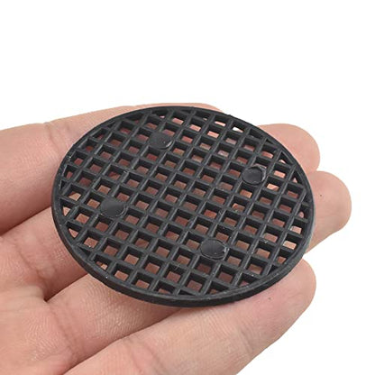 HAHIYO 50PCs 2.2Inch/5.5Cm Black Round PP Plastic Flower Pot Hole Mesh Pad Bottom Grid Mat Bonsai Drainage mesh Hole Screens Gasket Prevent Soil Loss Breathable Gasket Drainage Netting for Bonsai - size: Round-2.2In-50P