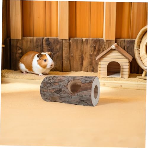 Generic Natural Pine Wood Reptile Hideout Hollow Log Shelter Smooth Surface and Easy Maintenance for Lizards and Turtles in Aquarium Driftwood Centerpieces or Terrarium