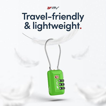 TSA Accepted Luggage Travel Lock, Set-Your-Own Combination Lock for School Gym Locker, Luggage Suitcase Baggage Locks, Filing Cabinets, Toolbox, Case (Green, 1 Pack) - color: Green 1-Pack