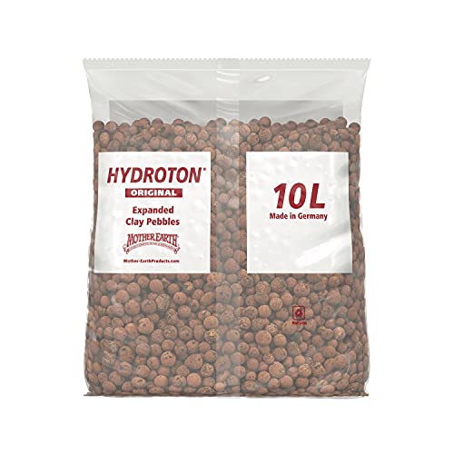 Hydroton Original Clay Pebbles - 10 Liter | Lightweight Expanded Clay Aggregate Made in Germany - size: 10 Liter