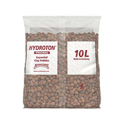 Hydroton Original Clay Pebbles - 10 Liter | Lightweight Expanded Clay Aggregate Made in Germany - size: 10 Liter