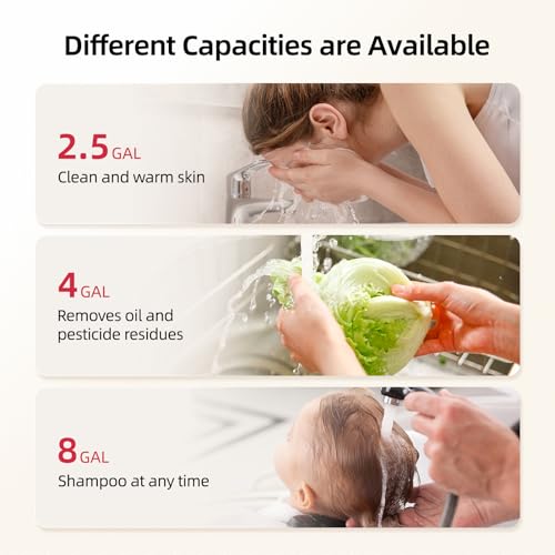Electric Mini Tank Water Heater - 4.0 Gallon Point of Use Instant Hot Water Heater for RV, Camper, Kitchen, Food Truck, 120V 1440W, Under Sink, Wall or Floor Mounted, Easy to Install - color: 4 Gal
