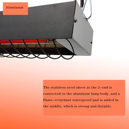 Heat Lamp for Chicks, Carbon Fiber Heating Element, Energy-Saving Poultry Equipment (550W)