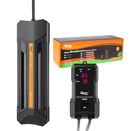 hygger 800W Aquarium Heater with Controller, Adjustable & Submersible Fish Tank Heater with Digital Display Safety Triple Protection Beeping Alarm for Saltwater and Freshwater 80-220 Gallon - size: 800W for 80-220 Gallon