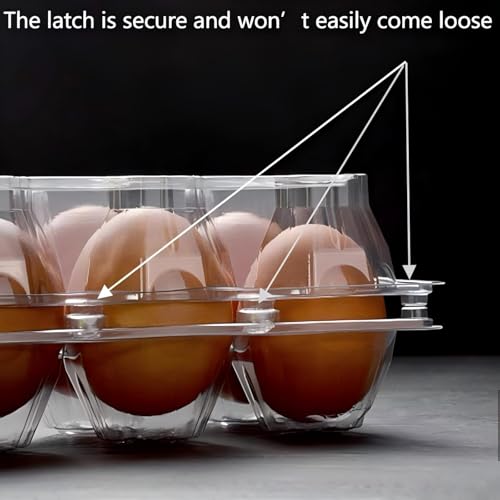 40 Pack 12-Egg Cartons Plastic Clear 3X4 Grids Reusable Storage Container, Stackable Cheap Bulk 1/2 Dozen Egg Trays for Refrigerator/Farms/Camping/Travel