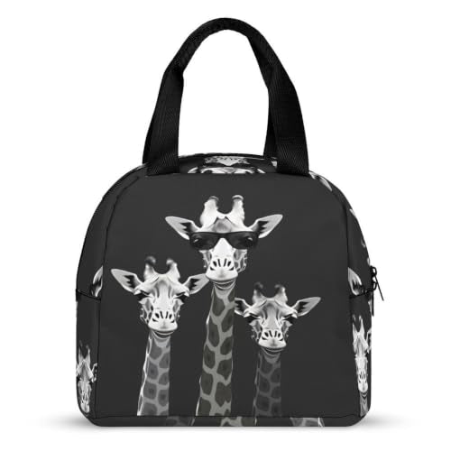 Giraffe Family Lunch Bag for Women Men | Insulated Lunch Box Leakproof Food Meal Containers Reusable Foldable 6L Capacity Lunch Tote Bags for Work Picnic Travel - color: style-15