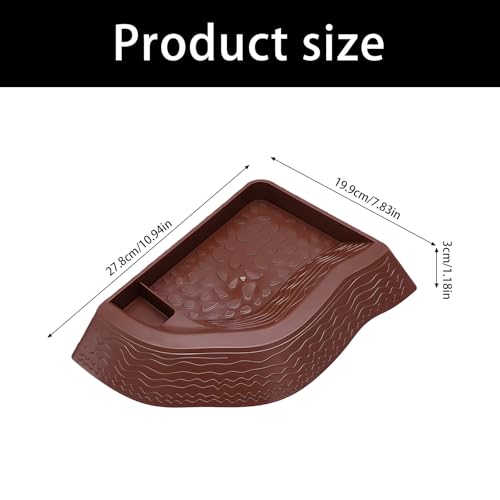 Design Turtles Bathing Pool and Food Reptiles Habitats Essential Safe and Easy Maintenances for Small Animal Turtle Bath Bowl Feeding Bowl Split Design - color: Reddish Brown