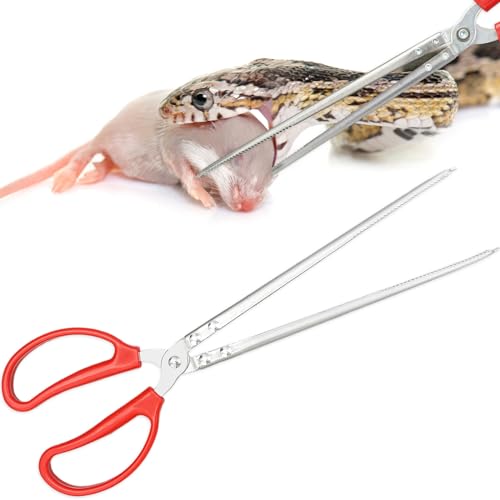 Snake Feeding Tongs,14.8 Inch Straight Mouth Reptile Feeding Tongs,Heavy Duty Snake Feeding Tongs for Corn Ball Python Accessories,Bearded Dragon Reptile Tanks Terrarium Accessories Supplies