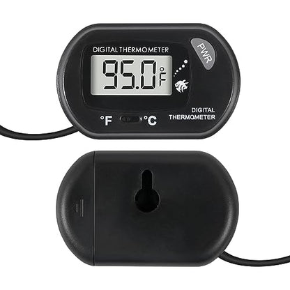Digital Aquarium Thermometer with LCD Display - Water-Resistant Sensor Probe and Suction Cup for Fish and Reptile Tanks (Fahrenheit/Celsius) - size: 1 PCS