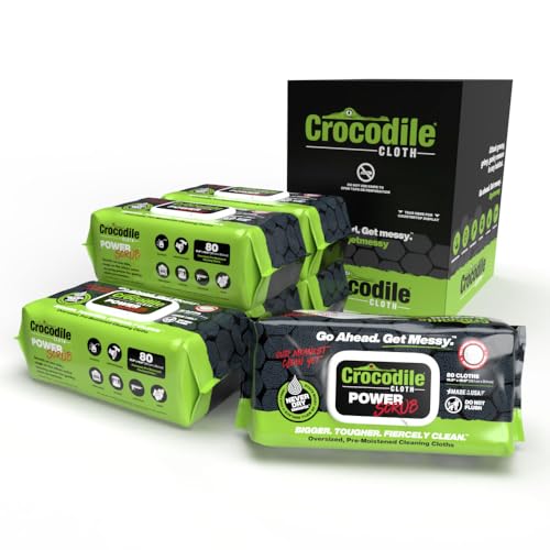 Crocodile Cloth PowerSCRUB Heavy-Duty Hand & Tool Cleaning Wipes, 6 Packs, 480 Count - size: 80 Count (Pack of 6)