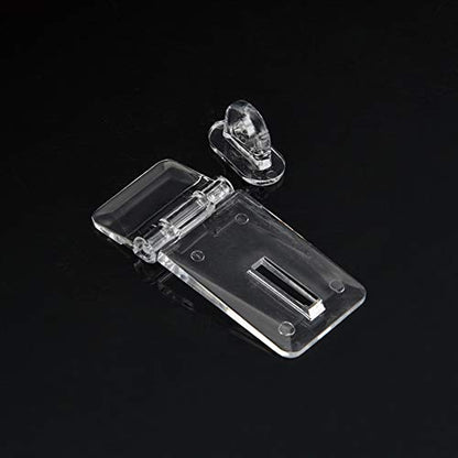 10Pcs Crystal Clear Acrylic Hinged Latch, Snap Door/Box Hinge Kit for Cabinet Drawer Accessories