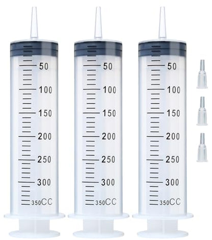 3pcs 350ml Syringes, Extra Large Plastic Syringes for Glue Dispensing, Scientific Labs, Watering, Refilling, Multiple Uses - style: 350ml
