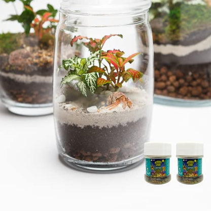 Needzo Hermit Crab Food Bottles for Refill, All in One Natural Supplies and Habitat Necessities for Crabs, Two Ounces Each, 2 Pack