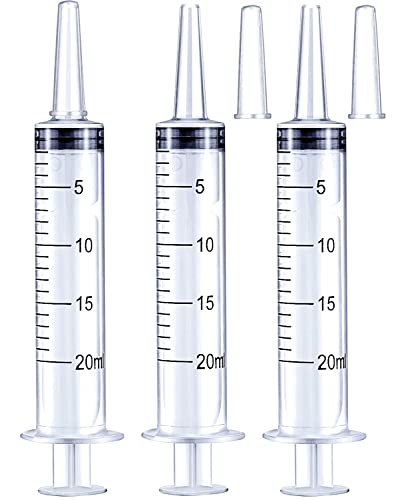 20ml Syringe for Liquid, Oral, Scientific Labs, Measurement, Dispensing, with Cap- 3 Pack 20ml Syringes - style: 20 ml