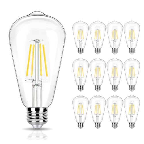 winsaLED 40 Watt Light Bulbs, E26 Bulb, 4000K Cool White 4W LED Edison Bulbs, Flickering Free, 90 High CRI, 450LM, Not Dimmable, Pack of 12 - color: 4000k-cool White