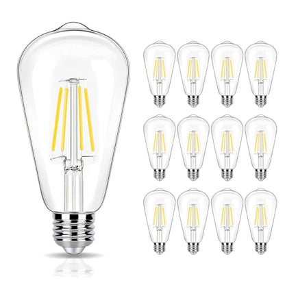 winsaLED 40 Watt Light Bulbs, E26 Bulb, 4000K Cool White 4W LED Edison Bulbs, Flickering Free, 90 High CRI, 450LM, Not Dimmable, Pack of 12 - color: 4000k-cool White