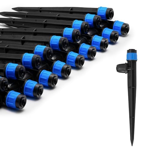 Adjustable Drip Irrigation Emitters for 1/4" Tubing, 25pcs | Adjustable 360 Degree Water Flow, Lock Barbed, Drip Spray Emitters Parts, Garden Watering System - size: 25pcs Drip Spray Emitters