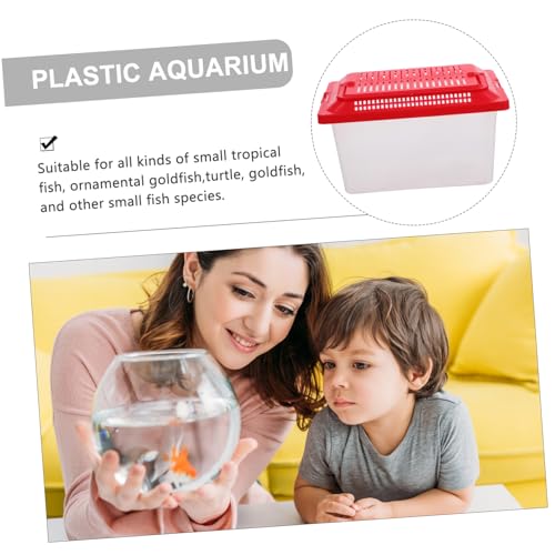 iplusmile Reptile Feeding Tank Portable Handheld Aquarium for Turtles and Pets Transparent Breeding Container Lightweight Design for Home and Travel - size: 18x11cm