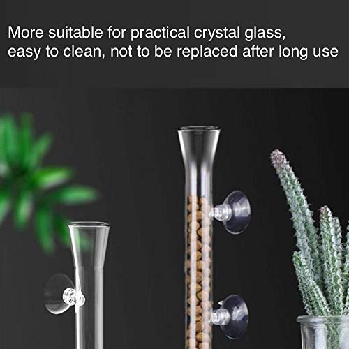 Aquarium Shrimp Feeding Tube and Dish, Clear Crystal Glass Fish Tank Shrimp Feeder Tube Tray - size: 8" + 1 Tray