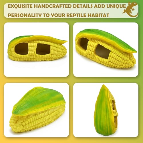 Bearded Dragon Reptile Hide Caves Corn Lizard Leopard Gecko Hideout Tank Accessories Turtle Snake Décor Amphibian Habitat Tortoise Personalized Decoration - style: CORN
