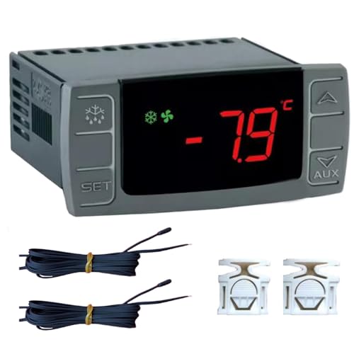 XR06CX-5N4C7 Digital Temperature Thermostat Controller,230V/50-60Hz 3 Relays Compressor Fan Defrost Cycles with NTC Probes for Refrigerators Freezers Coolers Cold Storage