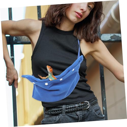 Adjustable Small Animal Reptile Carrier Sling Bag for Bearded Dragon and Guinea Pig Lightweight Flannelette Outdoor Lizard Travel Bag with Comfortable Adjustable Strap for Hiking