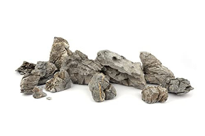 Seiryu Stone Natural Aquascaping Rock 36lb Planted Aquarium Iwagumi | Bluish veined texture; iwagumi aquascape - size: 07 Seiryu Stones(3-11inch,36lbs)