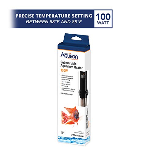 Aqueon Submersible Aquarium Heater, 100 Watts, Up to 40 Gallons - size: 100 Watts, Up to 40 Gallons
