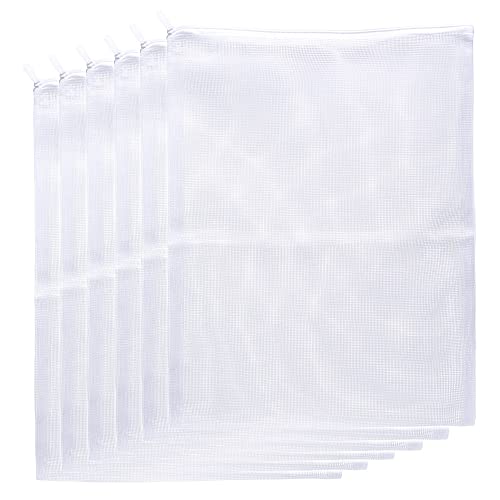 JIHAQUA Aquarium Filter Bags with Plastic Zipper, 14 x 18 inch, 6 Pack | Large, Reusable, Fish Tank Filter Media, Mesh Bags - size: 14 x 18 inch (6 Pack)