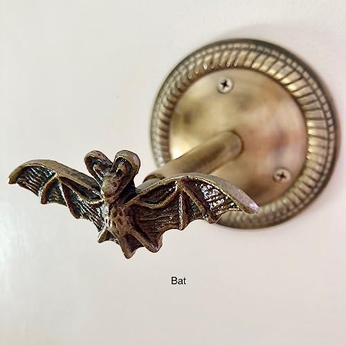 Animal Hook, Curtain Hold Back, Tie Back, Jewellery Hook, Antique Brass, Iron (Bat) - style: Bat