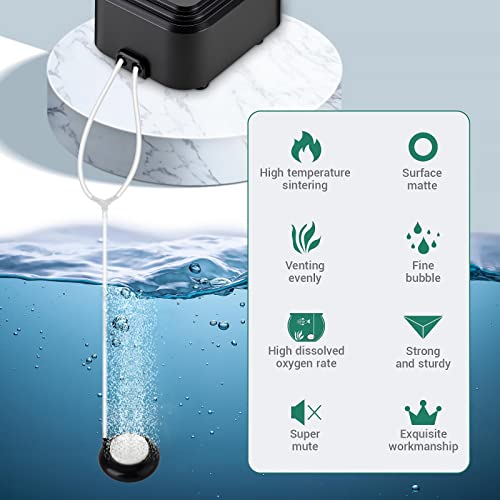 hygger Mini Aquarium Air Stone,Small Bubble Stone Fish Tank Oxygen Stone Ultra Silent Deep Dissolving Oxygen Diffuser Kit for Aquarium Fish Tank and Hydroponic - size: 1.4 Inch