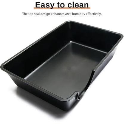 Reptile Hide Box - Provide Secure and Safe Shelter for Geckos and Ball Python Snakes, Easy to Clean (Black, XL) - size: XL