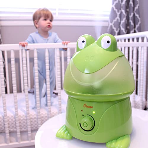 Crane Ultrasonic Cool Mist Animal Humidifier for Kids Bedroom and Nursery, 1 Gallon Easy Clean, Adjustable Settings, Frog Humidifier - color: Frog