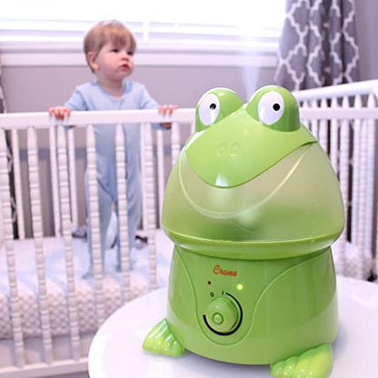 Crane Ultrasonic Cool Mist Animal Humidifier for Kids Bedroom and Nursery, 1 Gallon Easy Clean, Adjustable Settings, Frog Humidifier - color: Frog