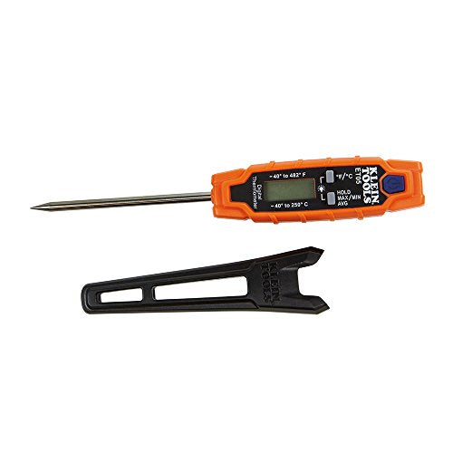 Klein Tools ET05 Digital Pocket Thermometer, HVAC Instant Read Thermometer with Backlit Display, Wide Measurement Range, Fahrenheit and Celsius - style: Digital