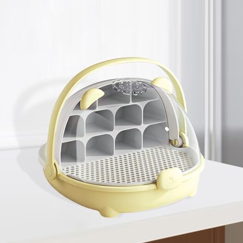 Gralara Silkworm Breeding Box Insect Feeding Box Habitat Cage Transparent Silkworm Hatching Container Small Animal Breeding Case, Yellow - color: yellow