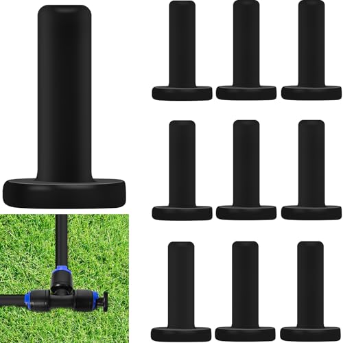 10 Pack 1/4" End Plugs for Drip Irrigation Tee Connectors, Quick Connect Universal Drip Irrigation Tubing Coupling Valve, Connector Locking Fitting for Sprinkler or Drip Irrigation System - color: 1/4" Plug
