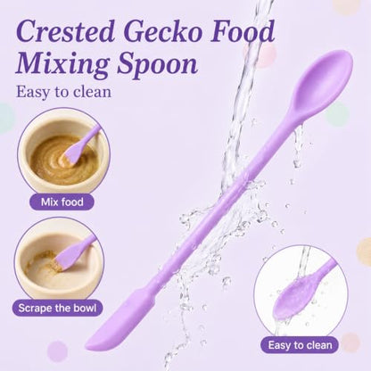 Jeffdad 8 Pcs Reptile Spoon, Crested Gecko Food Mixing Spoon Reptile Powder Fruit Mixing Stirring Food Feeding Spoons Long Handle Feeding Tool fit Gargoyle Bearded Dragon Lizard