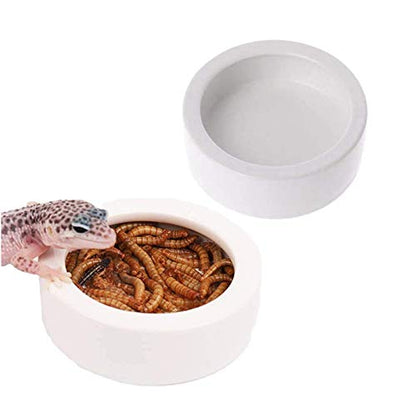 Tfwadmx 2 Pack Reptile Food Bowl, Mini Ceramic Water Feeder Bowl, Reptile Worm Feeding Dish for Lizard Turtle Bearded Dragon Anoles Crested Gecko Hermit Crab Leopard Gecko Chameleon Corn Snake - size: 1 Pc 2.7 '' x 0.8 ''