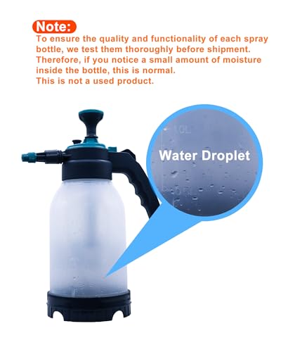 HTDYOO 0.5 Gallon Garden Pump Sprayer, Hand Held Garden Sprayer | Water Spray | Adjustable Nozzle | Extra Extended Spray