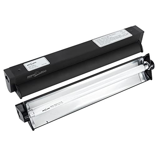 REPTI ZOO 8W Reptile T5 HO UVB Lighting Combo Kit, 12" Light Fixture Reptile Terrarium Hood, with Detachable Curved Reflector and 5.0 UVB T5 Lamp Bulb, ETL certificated - size: 8 Watts