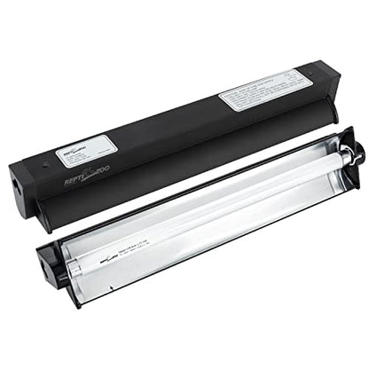 REPTI ZOO 8W Reptile T5 HO UVB Lighting Combo Kit, 12" Light Fixture Reptile Terrarium Hood, with Detachable Curved Reflector and 5.0 UVB T5 Lamp Bulb, ETL certificated - size: 8 Watts