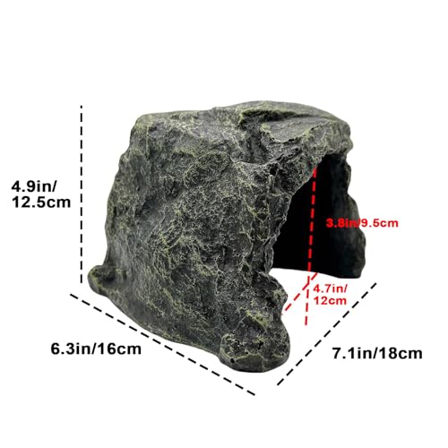 BNOSDM Reptile Hideout,Tortoise Hide Cave,Resin Rock,Bearded Dragon Hideaway,Turtle Basking Platform,Reptiles Habitat Decor Tank Accessories for Lizards Gecko Snakes Chameleon Frogs
