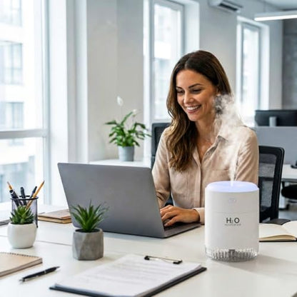 SZO Plant Humidifier Indoor, 500ml White with Colorful Lights | Small Humidifiers for Plants, Travel, Bedroom, Office Desktop, Baby Room - color: White2.0