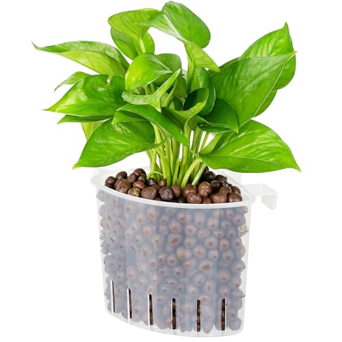 Borlech 2026 Latest Model Large Aquarium Corner Planter Hanging Plant Holder for Fish Tank Aquaponic Plant Cultivation and Aquascape Accessories Decorations (1 Pack) Transparent - color: Transparent-1 Pack